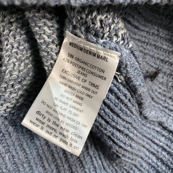 Toad Co Sweater Men's XL Blue Gray Recycled Denim Pullover Marl Sustainable - Picture 10 of 12
